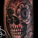 Tattoos - Black and Gray Skull and Roses - 68663